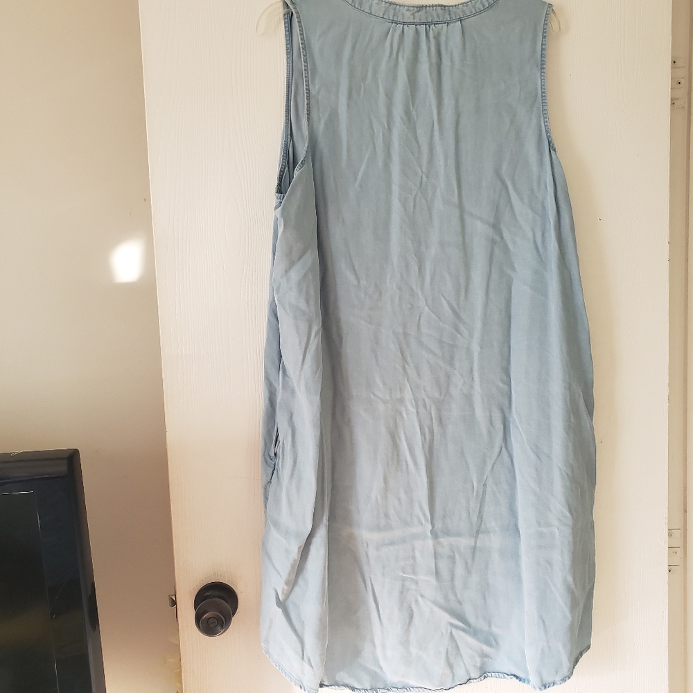 Time and Tru Ladies XL 16-18 Light Denim Blue Dress With Pockets - Picture 5 of 5